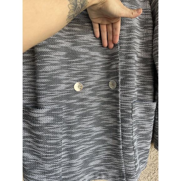 Top Shop Button Coat - Size 8 - Gray/ White - Picture 4 of 9